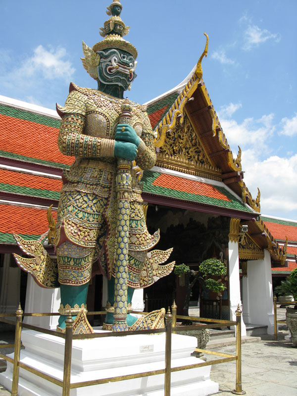 Guard at the main entry to the temple