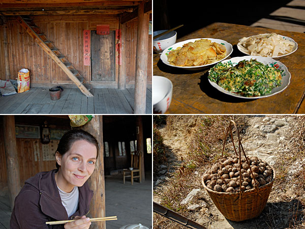 ate lunch at a long-haired-lady's home,