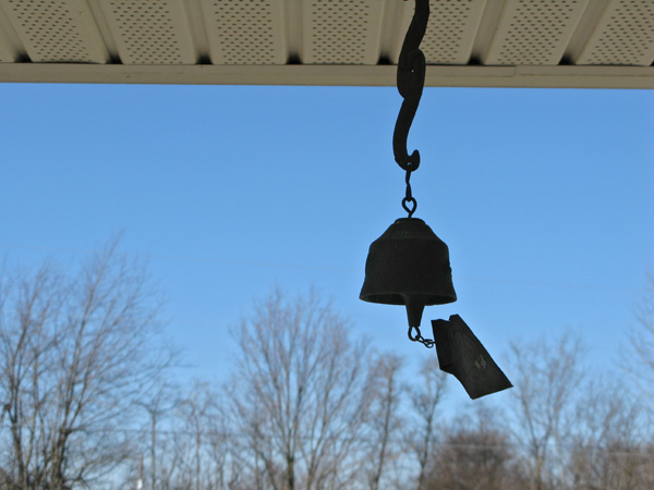 The windchime that used to hang on my grandfather's back porch, but now hangs on my parents'. It has the best ring and does so at the tiniest gust. I love it.