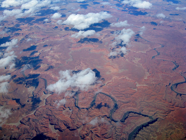 I think we flew over the Grand Canyon between Salt Lake City and Dallas, which is pretty high up on my "I want to go there next" list. 