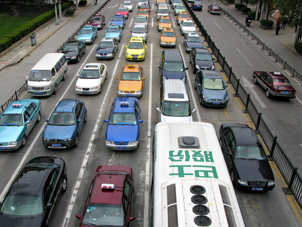 Saturday traffic seen from above