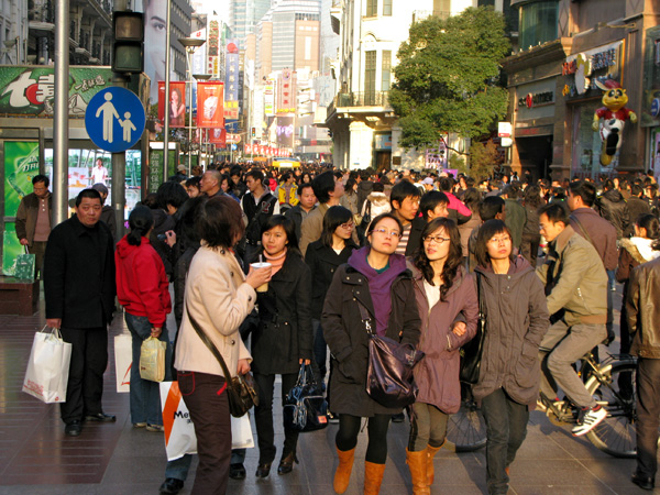 Nanjing Road during the sunset shopping hour