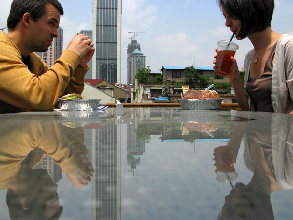 Rooftop dining Shanghai style