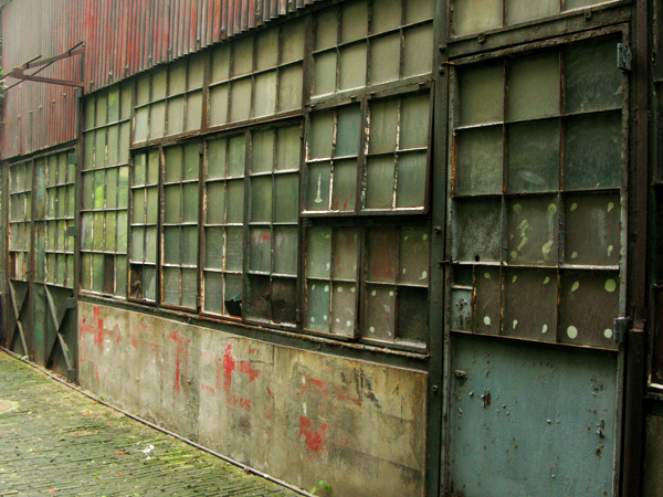 Wall of old windows