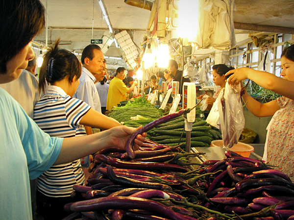 Eggplant and green beans