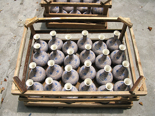 Crated and ready for transport to the kiln