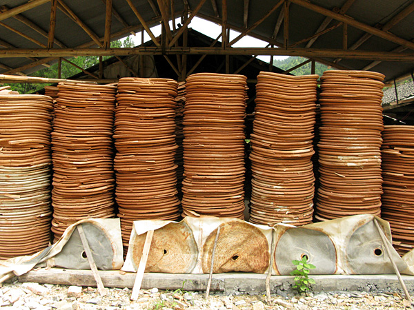 Pressed clay discs