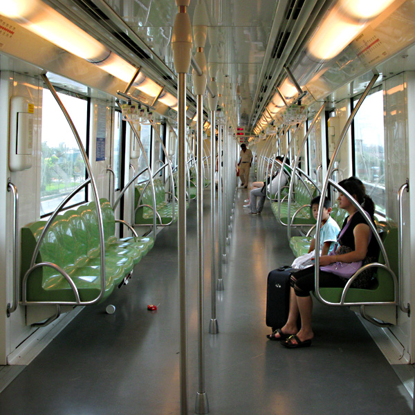 The empty train as we neared the Fujin Road Station