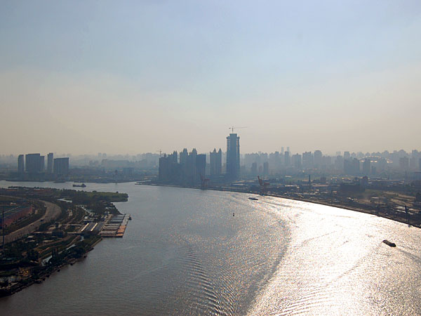 The Huangpu River from the top of the Lupu Bridge