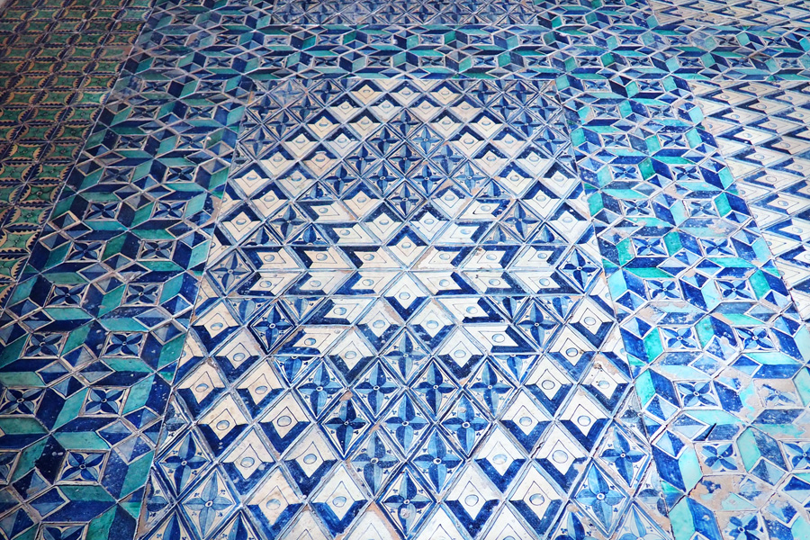 Painted floor tile at the Vatican Museum