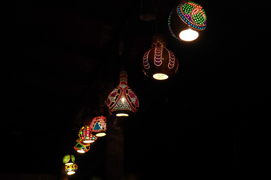 Gourds carved and filled with beads