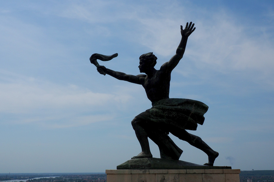 One of three statues at the Freedom Monument