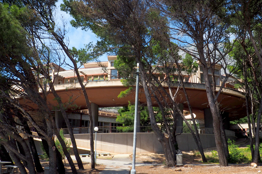 Abandoned children's resort in the middle of a functioning campground