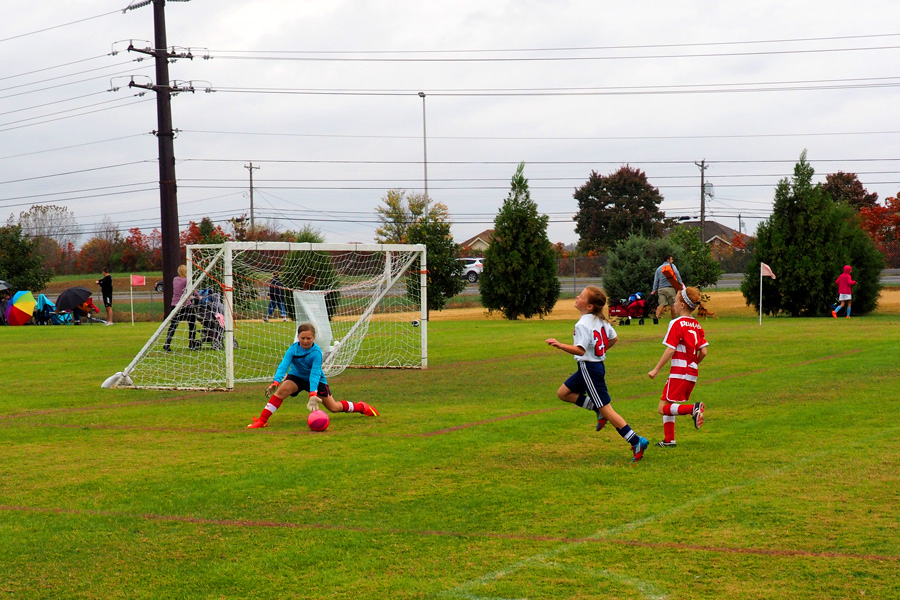 Watching my niece tend goal